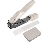 Cortaúñas de apertura de mandíbula ancha, cortador de uñas de acero inoxidable, cortaúñas portátil con lima de uñas para T