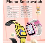 Teléfono para niños, respuesta a llamadas, relojes inteligentes, 18 juegos, cámaras duales, linterna, podómetro, vídeo, MP3, alarma, reloj Digital para niños y niñas color rosa