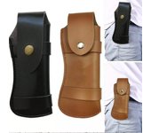 Funda de cuero para cuchillos, funda de bolsillo, funda plegable para cuchillos, soporte para cuchillos de camping, accesorios para herramientas con hebilla