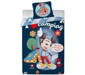 Juego de funda nórdica de Mickey Mouse de algodón para acampar de Disney Single blanco/azul