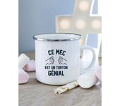 Mug metal CE MEC EST UN TONTON GENIAL TU blanco