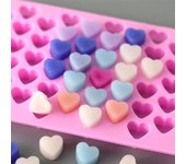 Molde para velas de silicona con forma de corazón de 55 compartimentos, molde para hornear Chocolate, pastel de amor pequeño, bandeja de hielo, suministros de cocina seguros para alimentos