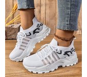 Zapatillas deportivas blancas de malla versátiles para mujer: modernas, transpirables y de inspiración retro. 36