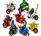 Minifiguras de motocicletas para niños, modelos de bloques de construcción, Jay Zane Kai Nya Lloyd General Vex Ice Emperor, figuras de bloques, regalo de Navidad No Box