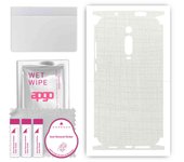 apgo Protective Skin Sticker for the back+sides compatible with Xiaomi Mi 9T Pro, Full Wrap Film, Foil, Vinyl - Pattern White Fabric