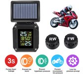 Tyre Temperature Alarm Tire Pressure Monitoring System Solor USB Charge Motor Accessories LCD Display Motorcycle TPMS 2 External Sensors Wireless