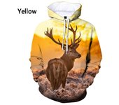 Sudadera con capucha con estampado de ciervo y Animal en 3D para hombre, Sudadera con capucha con patrón de moda para hombre, Jersey informal de gran tamaño, Tops, ropa de calle para primavera y otoño XL