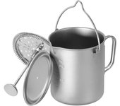 Cafetera para acampar de 750ml y taza de 150ml, cafetera de titanio, prensa francesa con tapa para exteriores Pot only