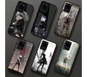 Funda de teléfono con diseño de Nier Automata para Samsung A32, A51, A52, NOTE 10, 20, S10, S20, S21, S22 Pro, Ultra negra, carcasa de cristal para PC Samsung S22