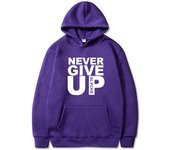 Sudaderas con capucha para hombre, sudaderas de marca, chándal suave de otoño e invierno, Tops con estampado Never Give Up, ropa informal de algodón, jerséis masculinos de calidad 3XL