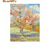 RUOPOTY-Cuadro de árbol Diy, pintura por números, paisaje, cuadro sobre lienzo para pared, Kit de pintura acrílica por números para decoración del hogar 40x50CM NO Frame