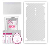apgo Protective Skin Sticker for the back+sides compatible with Oppo Reno Z, Full Wrap Film, Foil, Vinyl - Pattern Transparent Carbon