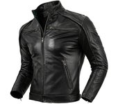 Chaqueta de motociclista vintage para hombre, de piel de vaca auténtica, con forro de abrigo para otoño e invierno, ropa de montar desmontable L