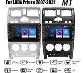 Reproductor de vídeo Multimedia para Radio de coche, 8 pulgadas, 2 Din, para LADA Priora 2007-2021, con botón, navegación GPS Android, 1 + 32GB 1+32GB negro