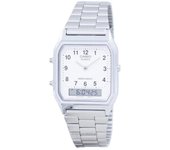 Reloj Casio Vintage Dual Time Analógico Digital de Cuarzo AQ-230A-7BMQ AQ230A-7BMQ para Hombre blanco