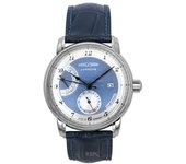 Reloj Zeppelin Friedrichshafen con correa de piel y esfera azul, automático, 85903, para hombre azul