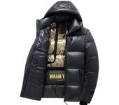 Abrigos de algodón grueso para hombre, ropa de invierno con capucha, gruesa y cálida, para amantes del otoño e invierno, color negro y dorado M negro