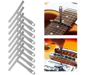 Kit de herramientas para luthier de guitarra, calibre de espesores de 32 hojas y calibre de radio de 9 pulgadas para guitarra plata