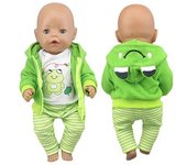 Lindos trajes de rana aptos para muñeca bebé de 43cm, ropa para muñeca Reborn de 17 pulgadas rojo