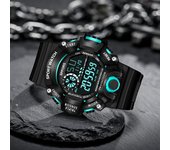 Reloj electrónico pulsera de silicona pantalla Digital multifuncional correr al aire libre deportes reloj de pulsera diario regalo azul claro