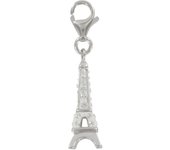 Les Trésors De Lily [Q4893] - Pendentif charm argent 'Tour Eiffel' blanc argenté (rhodié) - 20x8 mm