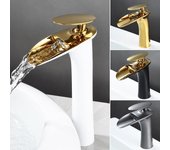 Grifos de lavabo Grifo de baño en cascada Grifo monomando para lavabo Grifo antiguo para baño Grifo de agua para lavabo de latón Plata oro