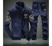 Conjunto para hombre, traje deportivo de moda, sudadera + pantalón de chándal, conjuntos de chándal para hombre XXL negro