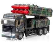 1/32 PL-180 Lanzamiento de Misiles Camión de Juguete Modelo de Vehículo Militar con Luces y Sonidos Coche de Juguete con Fricción de Aleación de Metal para Niños Niñas Adultos 1/32-Size:22.5*11.5*7.3cm de camuflaje verde