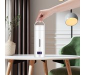 Hervidores eléctricos portátiles, tetera de té y café de 380ML, minihervidor de agua de viaje, electrodomésticos para mantener el calor, termo antiescaldado EU color rosa