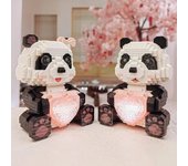 Bloques de construcción de animales creativos, lindos bloques de diamantes de panda, juguetes para niñas y niños, regalo de cumpleaños, juguetes de construcción de ladrillos DIY rosa bebé