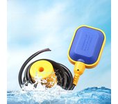 Controlador automático de nivel de agua con interruptor de flotador para bombas y tanques.