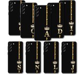 Funda de teléfono para Samsung Galaxy S23 S22 S21 S20 Fe Ultra S10 S9 S8 Plus Note 20ultra 10plus, funda con corona de diamantes y letras Queen King Samsung Note 10 Plus