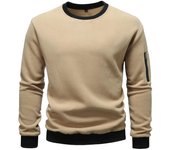 2024 Abrigos de invierno cálidos de polar con cuello redondo y cremallera para hombre, abrigos deportivos para exteriores, jerseys, ropa informal para hombre S gris claro