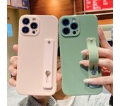 Funda de silicona con correa de muñeca y soporte para iPhone 13 Pro Max, 12, 11, XS Max, X, XR, 7, 8 Plus, 13 Pro, color caramelo suave. for iPhone X