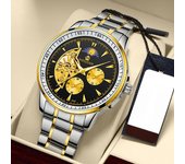 Reloj mecánico totalmente automático para hombre, hueco, impermeable, luminoso, tendencia de moda, nuevo negocio