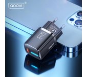 Cargador mini USB tipo C QOOVI PD de 20 W, adaptador de pared de carga rápida, carga rápida 3.0 PD para iPhone, Xiaomi y Samsung EU Plug negro