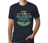 Camiseta vintage para hombre, camiseta gráfica, Mountain Explorer, Alaska Navy XS abismo