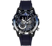 Casio Reloj analógico digital de cuarzo con conexión para teléfono inteligente Edifice Sospensione Nighttime Drive ECB-40NP-1A 100M para hombre negro
