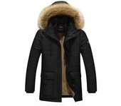 Chaquetas de invierno para hombre, abrigo con forro de lana con capucha más grueso S
