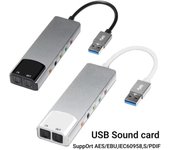 Tarjeta de sonido externa USB con fibra óptica SPDIF, adaptador para auriculares AC-3 DTS, 7.1 canales, 5.1 canales, adaptador óptico para portátil gris