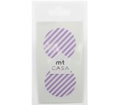 Masking Tape - MT - CASA SEAL - Sticker rond en washi rayé lilas