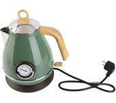 Hervidor eléctrico de 1,7 l con diseño retro de madera y protección contra ebullición en seco para el hogar con control de temperatura L verde