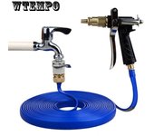 Pistola de agua para lavado de coches, juego doméstico, cepillo de riego de alta presión, anticongelante para coche, manguera suave a prueba de explosiones, suministros para automóviles, cabezal de pistola pulverizadora 5M azul