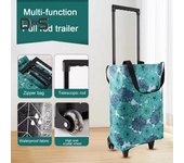 Carrito de la compra con ruedas, carrito de la compra plegable, diseño 2 en 1, bolsa portátil, impermeable, para subir escaleras, telescópico, bolsa de mano gris