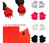 Guantes sin dedos con tapa para bebé, niño y niña, calentador de mano y muñeca de invierno rojo
