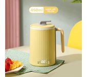 Mini taza de agua con calefacción eléctrica de acero inoxidable, taza multifuncional para la salud, taza antiadherente, hervidor eléctrico para estofado para el hogar 【1】no sieve amarillo