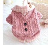 Ropa para perros, ropa para gatos, camisa, suéter, dos piezas, peluche falso, ropa cálida de algodón, peluche, perros pequeños, mascotas S