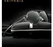 ITHDIA, gafas de sol de moda de aluminio y magnesio para hombre, gafas de sol polarizadas con lentes de espejo, gafas de sol para hombre plata/negro