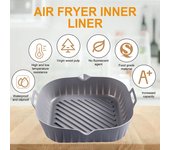 Bandeja para freidora de aire, molde de silicona para freidora de aire, cesta con forro, bandeja reutilizable para horno, bandeja antiadherente para Pizza, accesorios de cocina negro