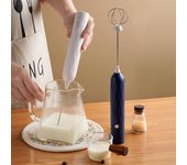 Batidora pequeña eléctrica para el hogar, Espumador de leche inalámbrico multifunción para café y leche negro